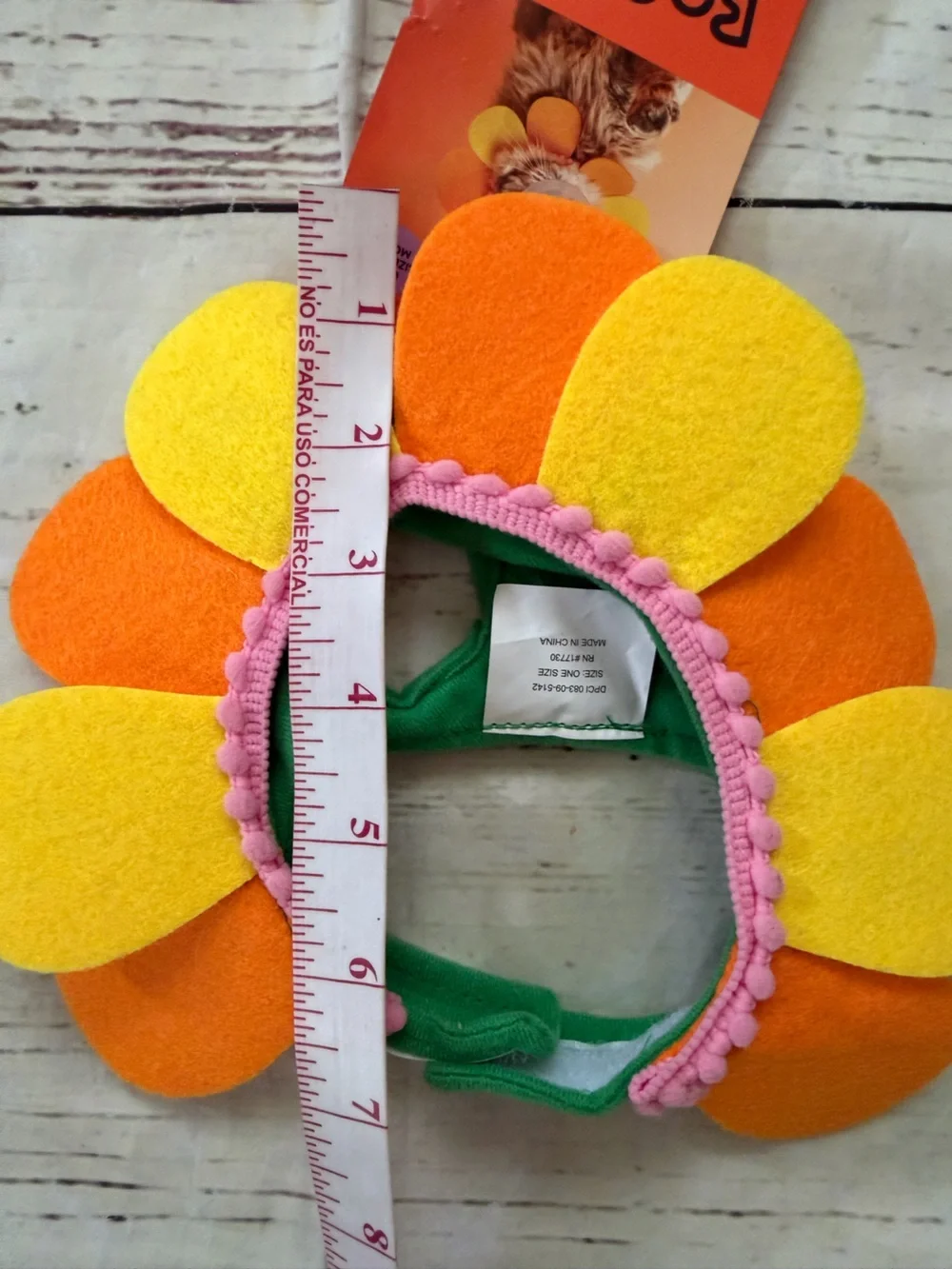 Flower Petal Cat Headpiece - Orange & Yellow